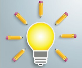 Business Infographics with pencil vector 01