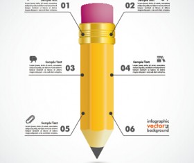 Business Infographics with pencil vector 02