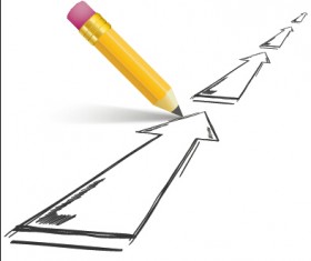 Business Infographics with pencil vector 03