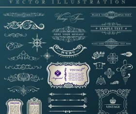 Calligraphic decor vintage elements vector 01