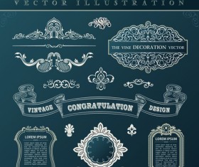 Calligraphic decor vintage elements vector 02