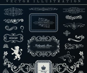 Calligraphic decor vintage elements vector 03