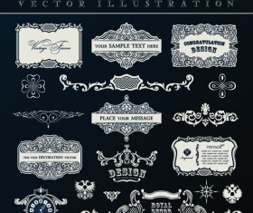 Calligraphic decor vintage elements vector 04