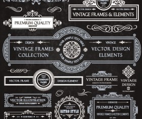 Calligraphic frames with decor elements vintage styles vector 10