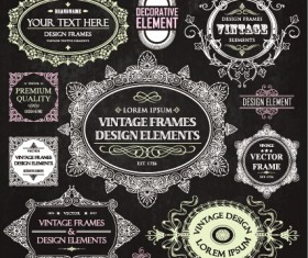 Calligraphic frames with decor elements vintage styles vector 11