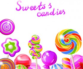 Candy with sweet shop background vector 01