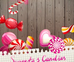 Candy with sweet shop background vector 04