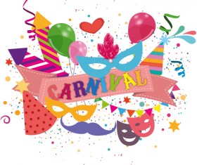 Carnival confetti art background vector 02