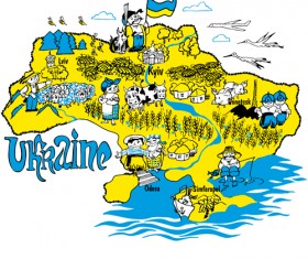 Cartoon ukraine style hand drawn background 01