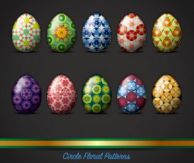 Circle floral pattern easter egg vector