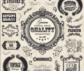 Classical styles ornaments labels vector