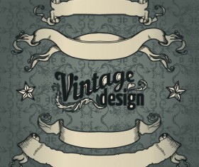 Classical styles ribbons vector set 01