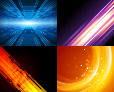 Colored abstract art background vectors set 01