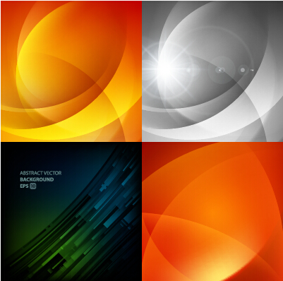 Colored abstract art background vectors set 02