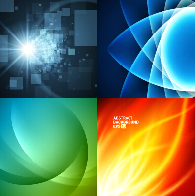 Colored abstract art background vectors set 03