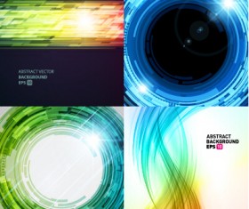 Colored abstract art background vectors set 06