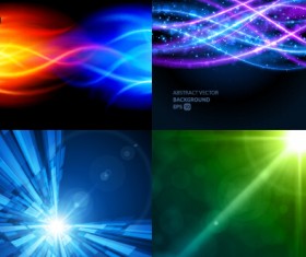 Colored abstract art background vectors set 07
