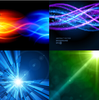 Colored abstract art background vectors set 07
