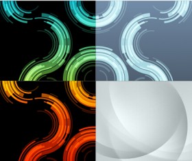Colored abstract art background vectors set 08