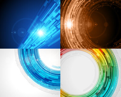 Colored abstract art background vectors set 10