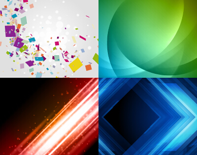Colored abstract art background vectors set 11