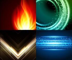 Colored abstract art background vectors set 13