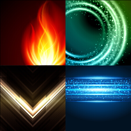 Colored abstract art background vectors set 13