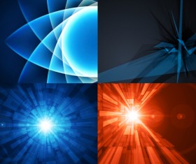 Colored abstract art background vectors set 14