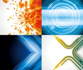 Colored abstract art background vectors set 15
