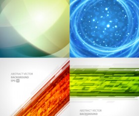Colored abstract art background vectors set 16