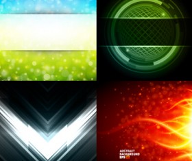 Colored abstract art background vectors set 17