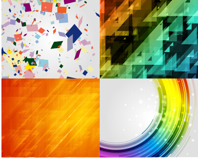 Colored abstract art background vectors set 19
