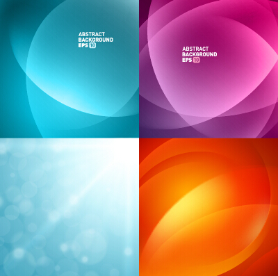 Colored abstract art background vectors set 20