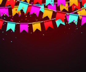 Colored flag with confetti holiday background 02