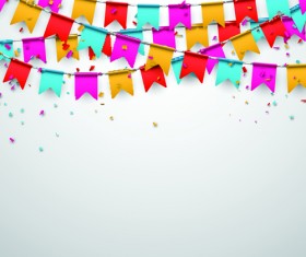 Colored flag with confetti holiday background 03