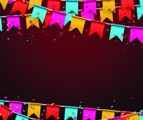 Colored flag with confetti holiday background 05