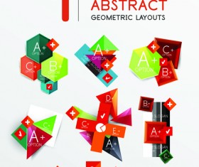 Colored origami infographic elements illustration vector 01