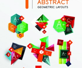 Colored origami infographic elements illustration vector 10