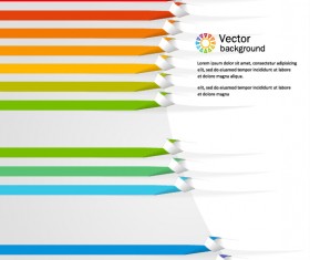 Colored paper tapes vector background material 03