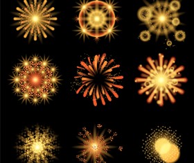 Colorful fireworks holiday illustration vector set 01