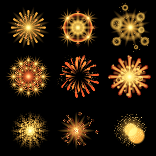 Colorful Fireworks Holiday Illustration Vector Set 01 Free Download