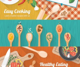 Creative cooking design background vectors 01