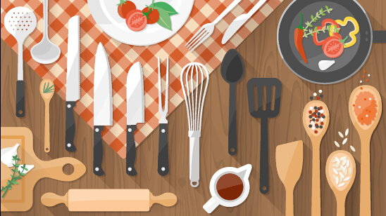Creative cooking design background vectors 02