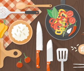 Creative cooking design background vectors 03