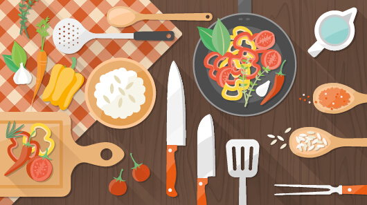 Creative cooking design background vectors 03