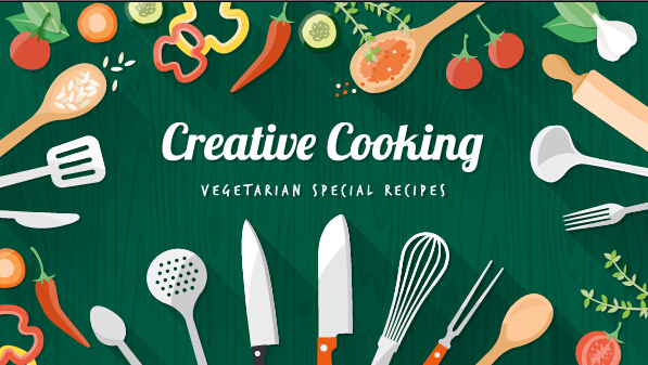 Creative cooking design background vectors 04