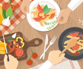 Creative cooking design background vectors 05