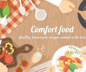 Creative cooking design background vectors 06