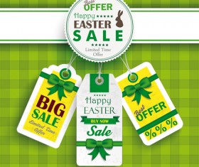 Creative easter sale tags vectors 01
