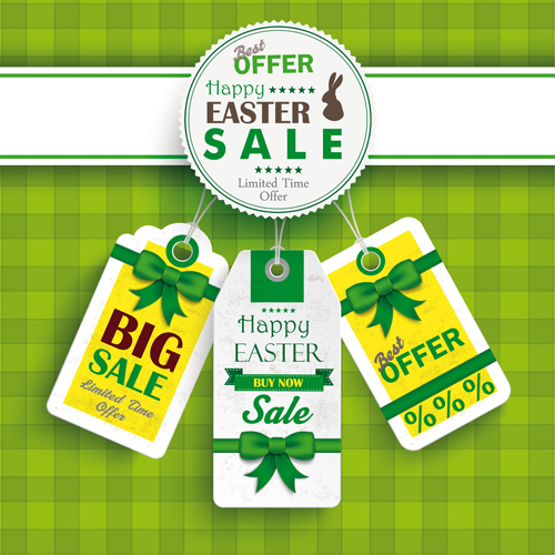 Creative easter sale tags vectors 01